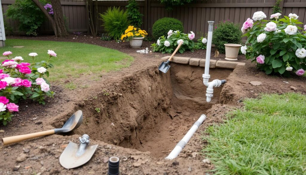outdoor plumbing installation