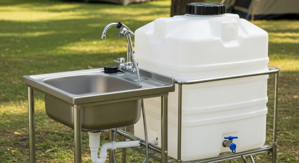 portable outdoor sink with tank