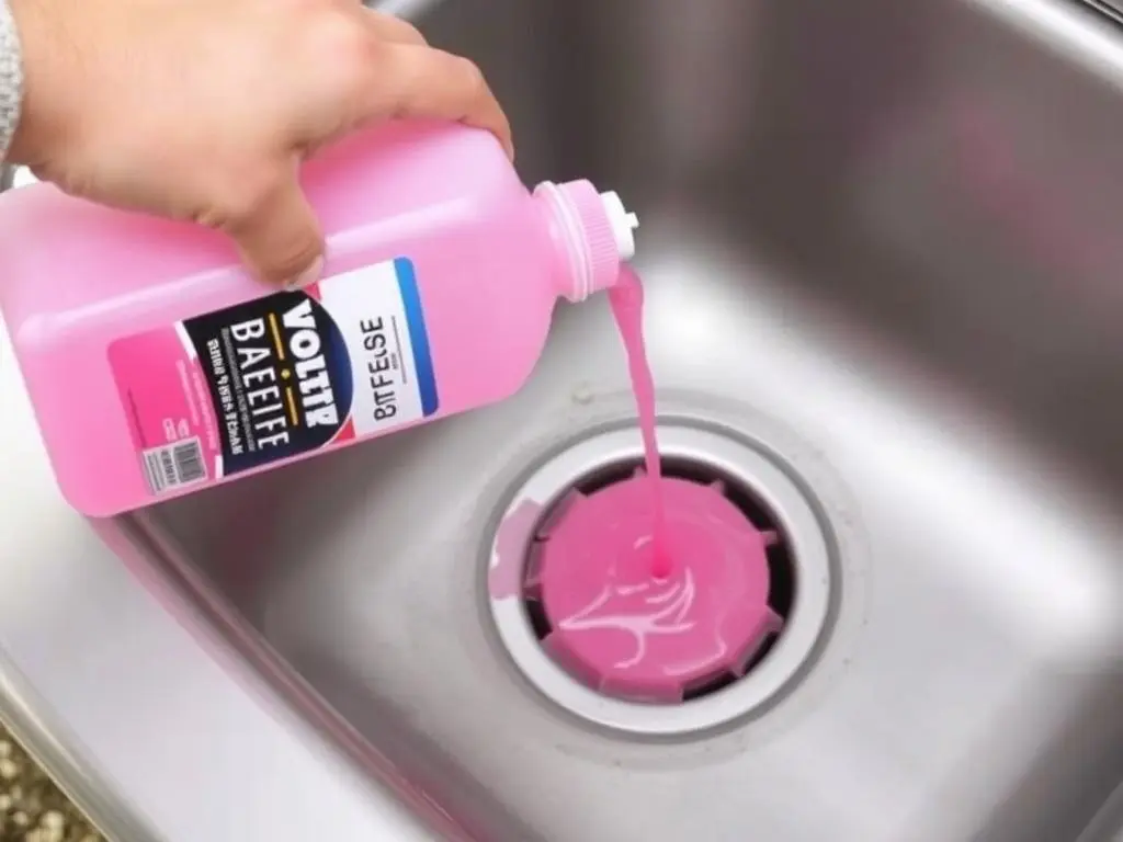 Adding RV antifreeze to outdoor sink drain for winter protection Adding RV antifreeze to outdoor sink drain for winter protection