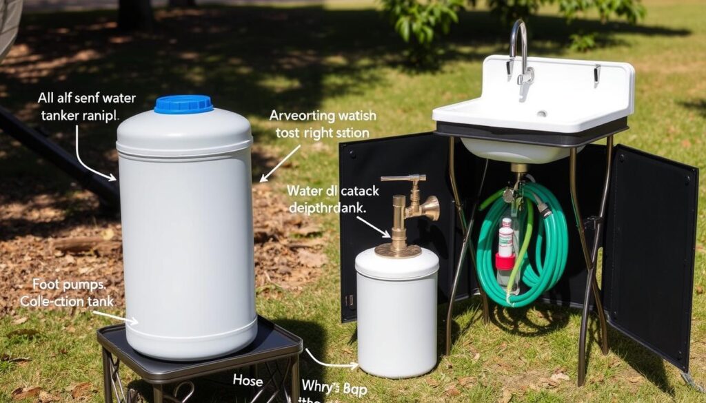 AdventureSink Portable Washing Station with self-contained water tank