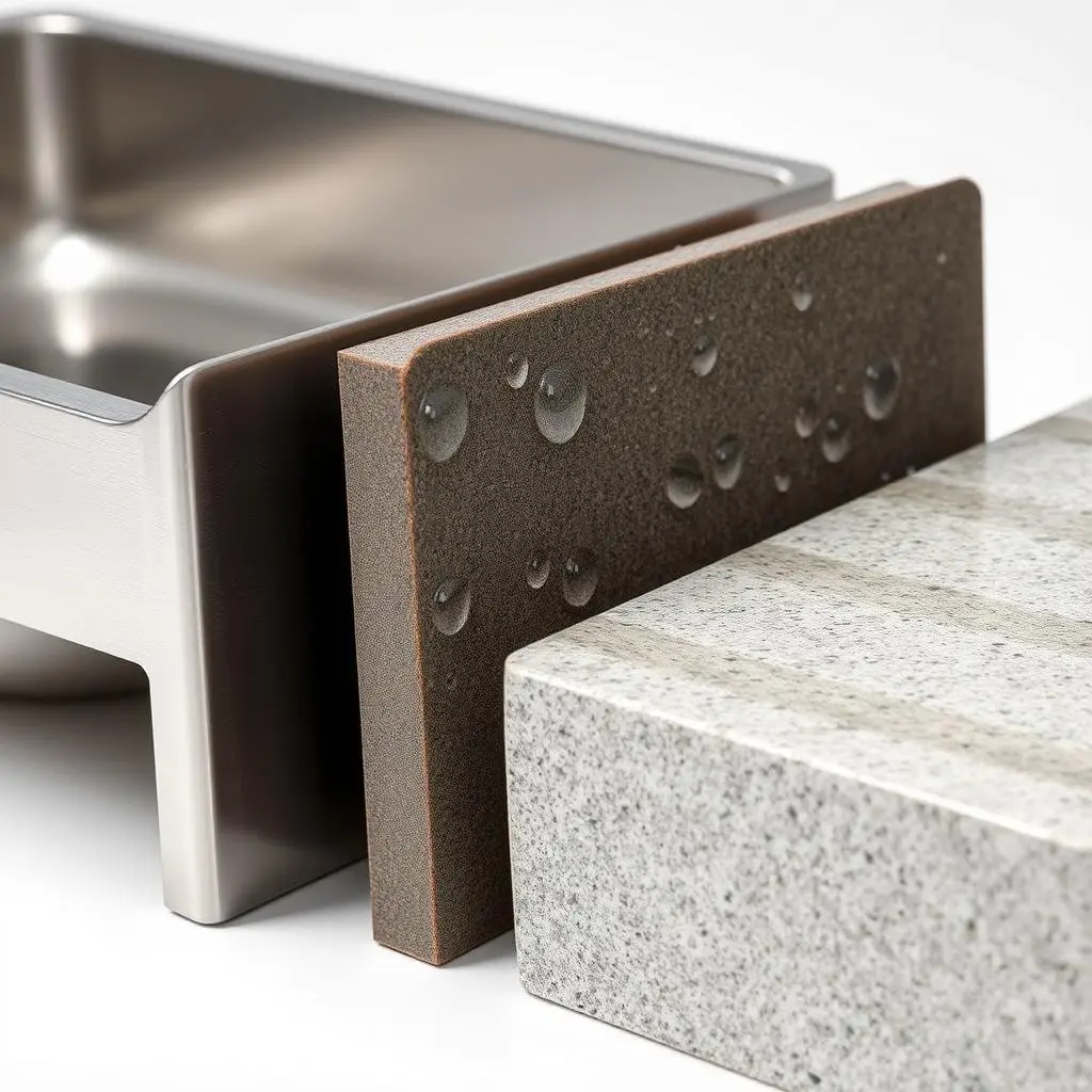 Different materials used in outdoor sinks with hose attachments Different materials used in outdoor sinks with hose attachments