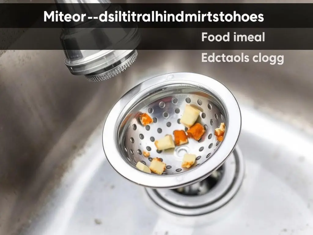 Drain strainer catching food debris in outdoor sink Drain strainer catching food debris in outdoor sink