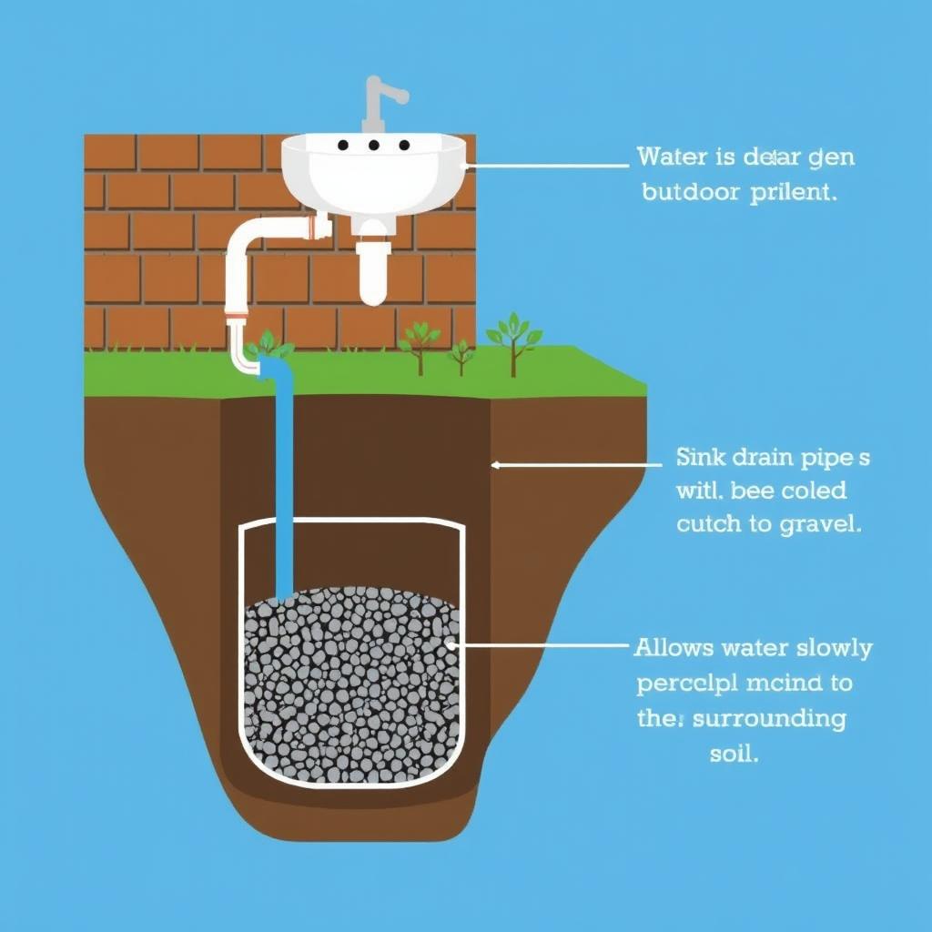 Dry well system for outdoor sink drainage
