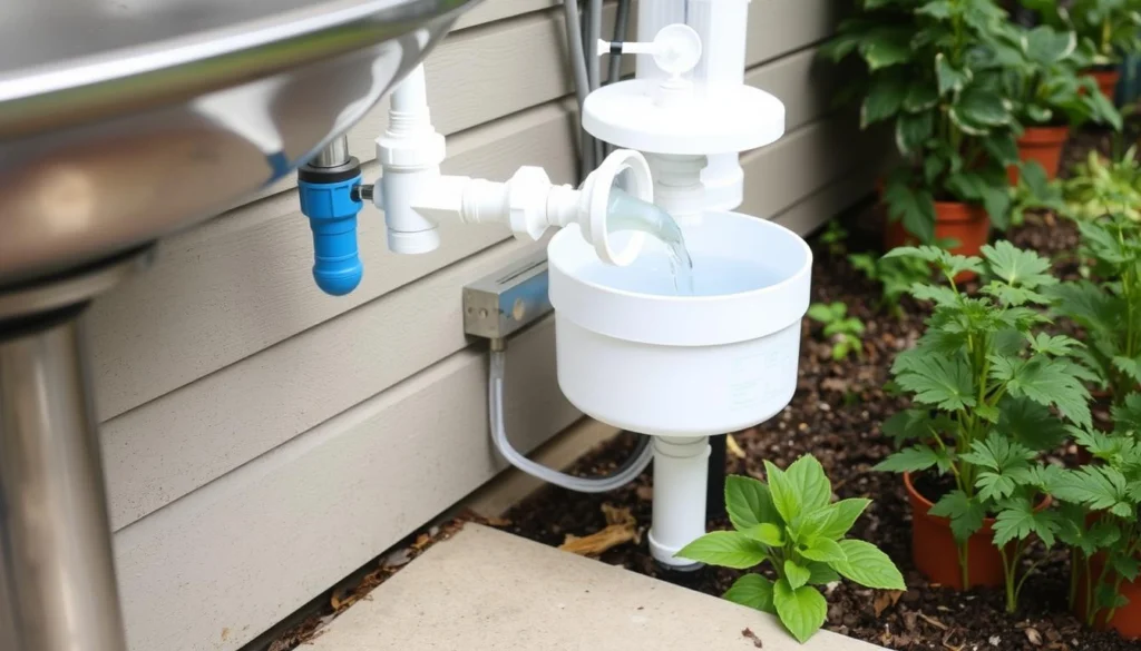 Eco-friendly greywater system for outdoor sink Eco-friendly greywater system for outdoor sink