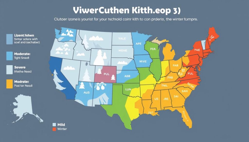 Map showing different winterization zones across the United States