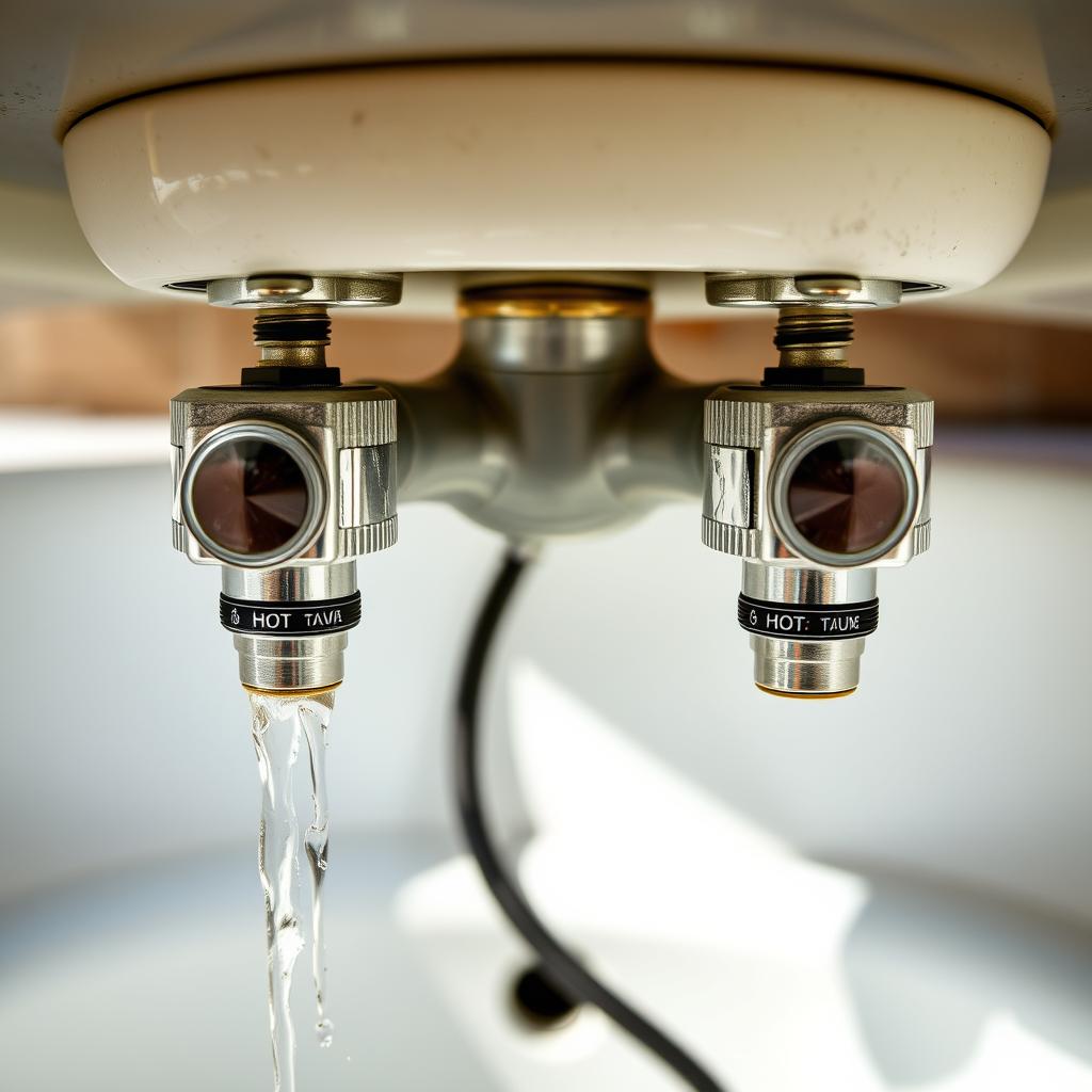 Outdoor sink with hot and cold water connections