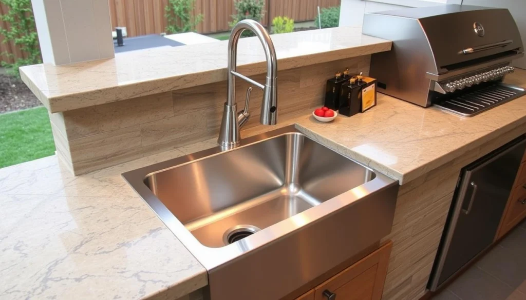 OutdoorChef Pro Station permanent outdoor sink with hot/cold water OutdoorChef Pro Station permanent outdoor sink with hot/cold water