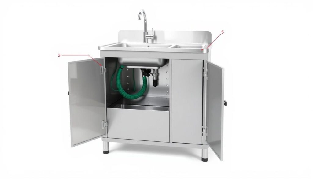 Portable Garden Sink Pro with stainless steel basin and hose attachment