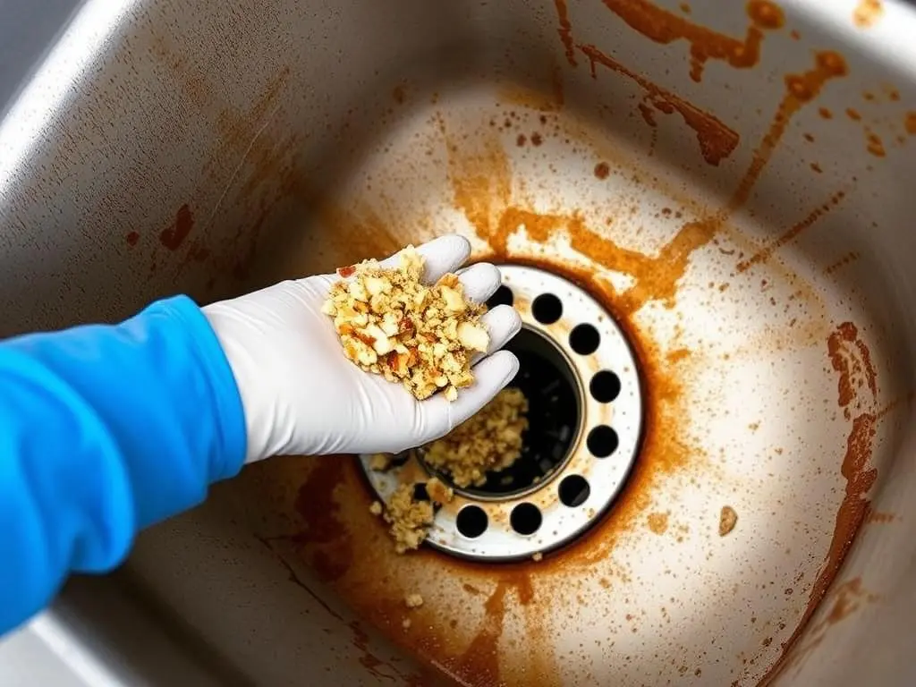 Removing debris from outdoor sink drain Removing debris from outdoor sink drain