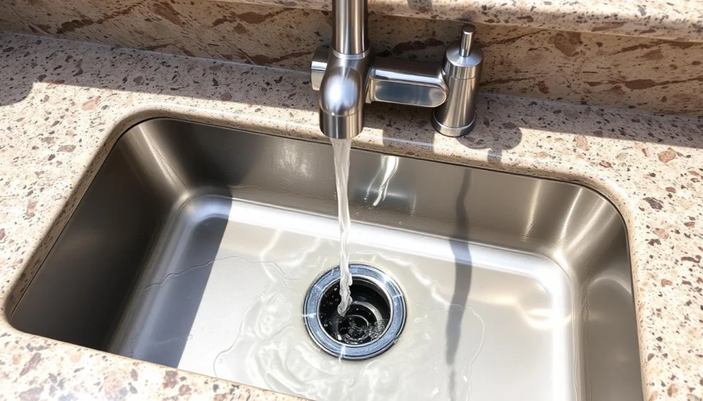 Well-maintained outdoor kitchen sink with proper drainage Well-maintained outdoor kitchen sink with proper drainage