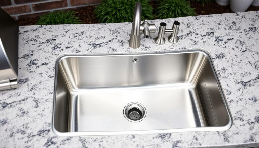 BBQGuys Signature 21-Inch Outdoor Rated Stainless Steel Drop In Sink