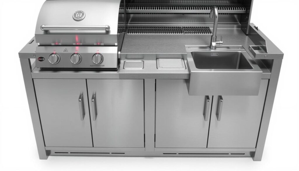Blaze Premium LTE outdoor BBQ grill island with integrated sink