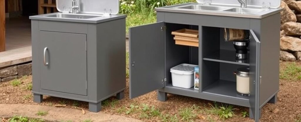 Budget-friendly portable outdoor kitchen with sink Budget-friendly portable outdoor kitchen with sink