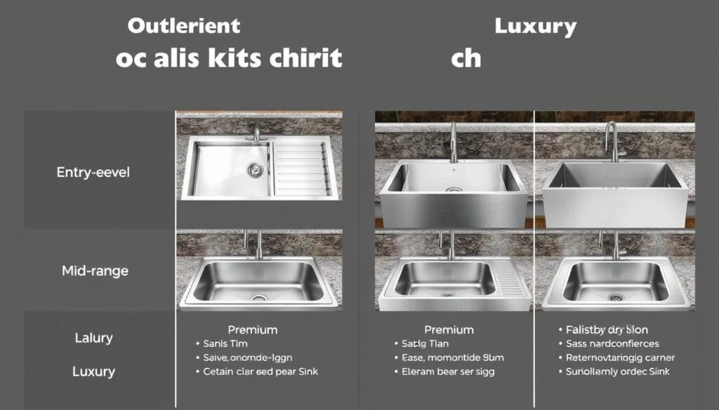 Comparison of different budget levels of outdoor kitchen sinks