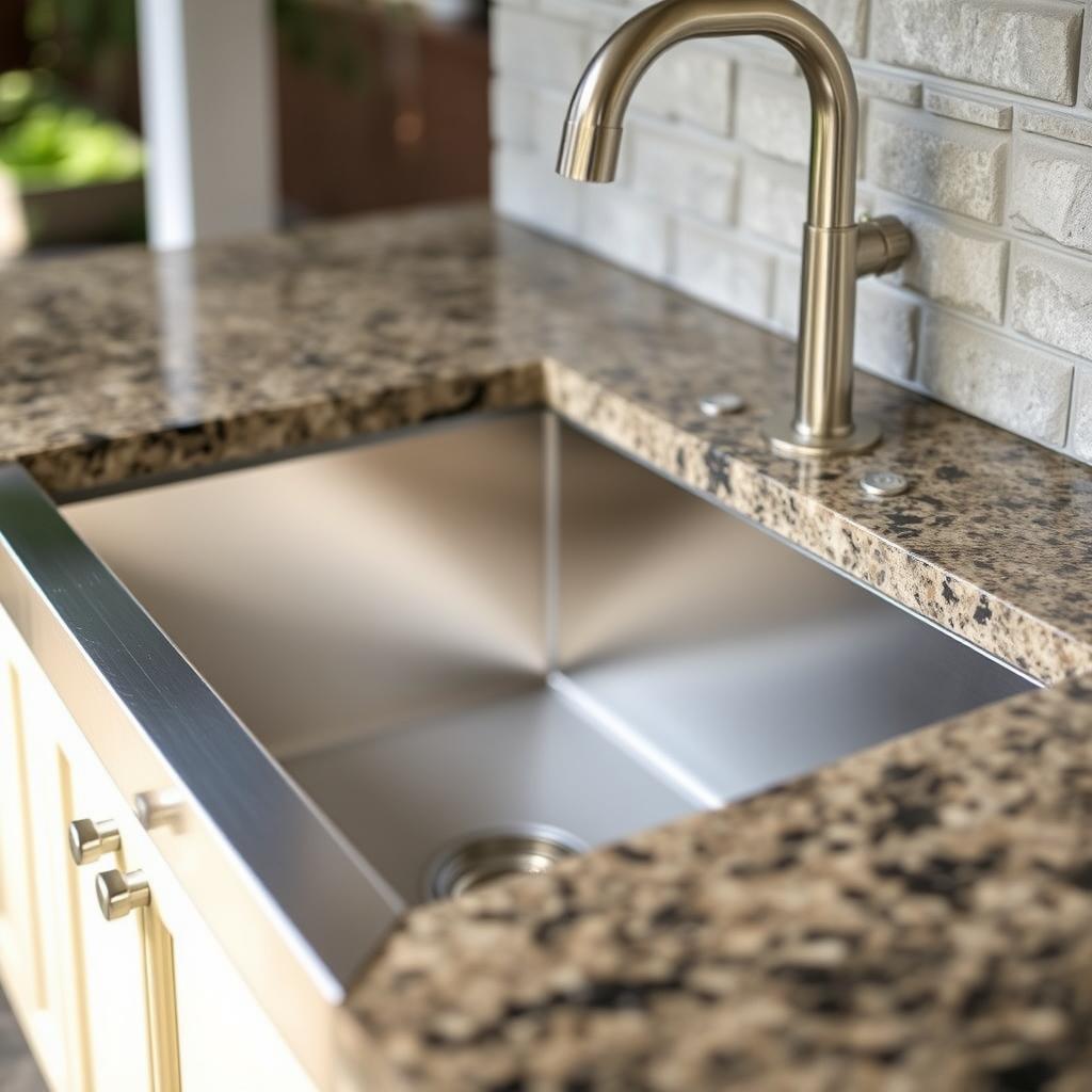 Farmhouse style outdoor kitchen sink