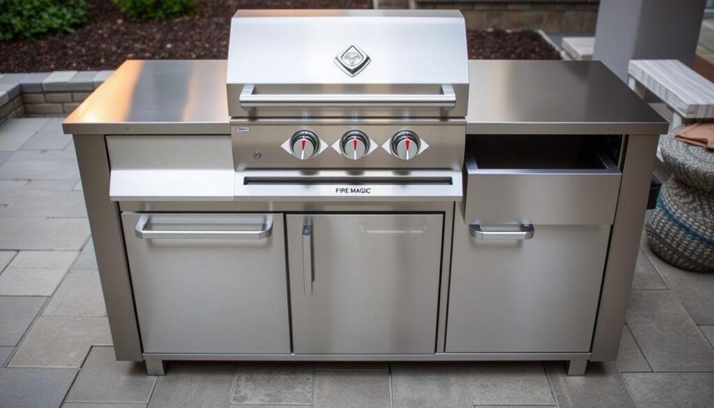 Fire Magic Echelon Diamond outdoor BBQ grill with sink module