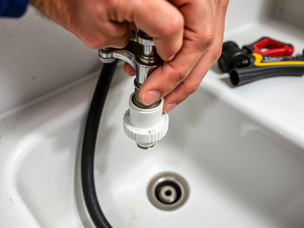 Installing a faucet onto an outdoor sink