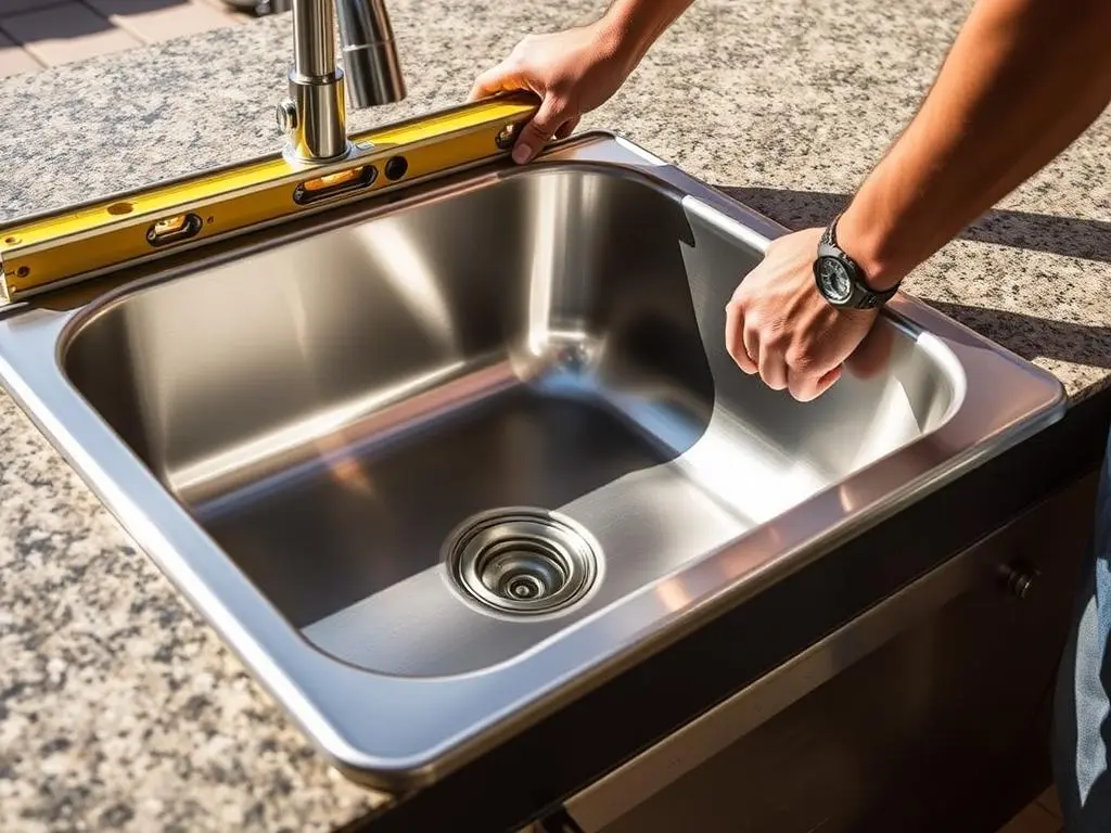 Installing a sink into an outdoor countertop Installing a sink into an outdoor countertop