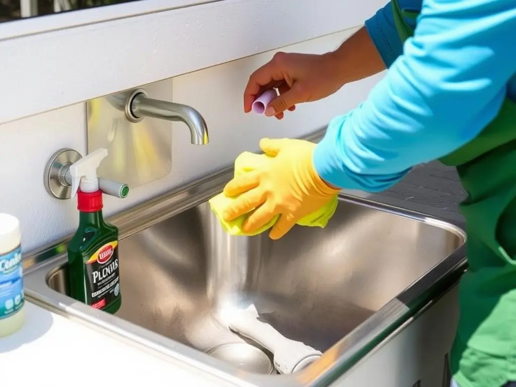 Maintaining an outdoor sink with regular cleaning Maintaining an outdoor sink with regular cleaning