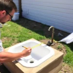 Planning the location for an outdoor sink installation How to Connect an Outdoor Sink with a Faucet: A DIY Guide