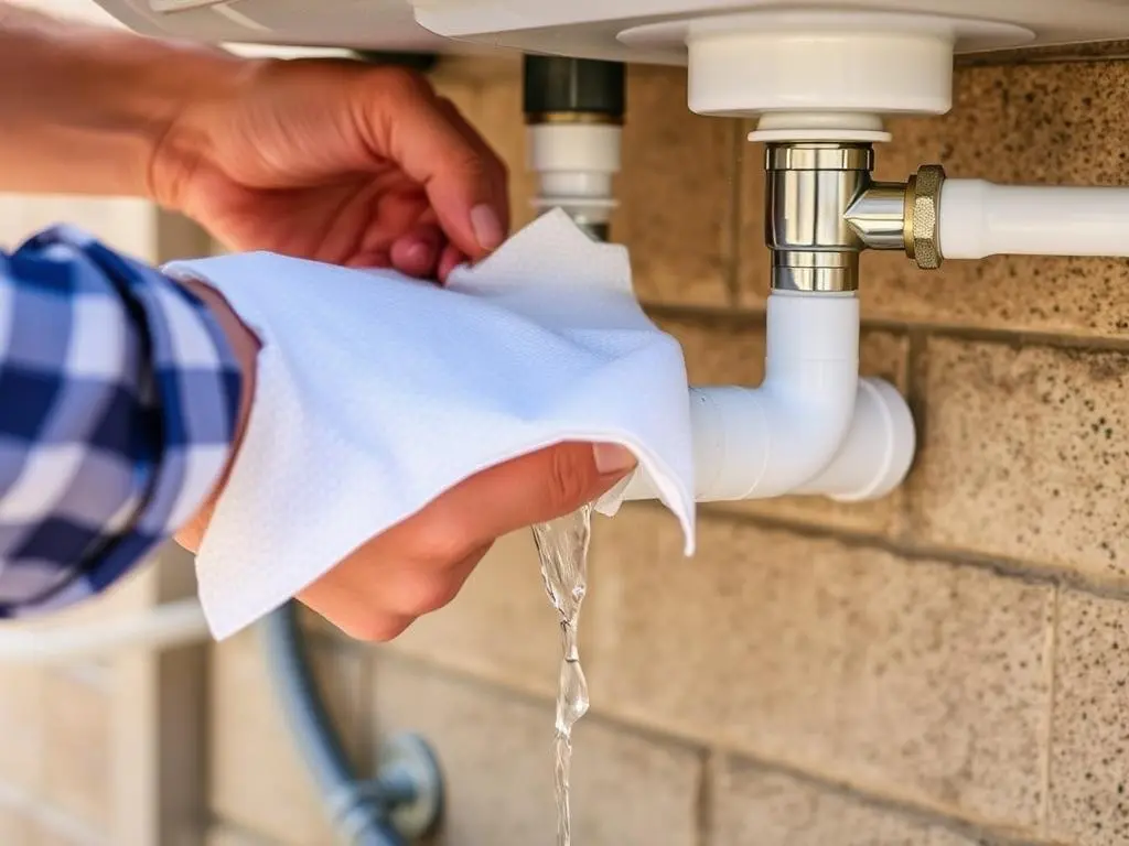 Testing an outdoor sink installation for leaks Testing an outdoor sink installation for leaks