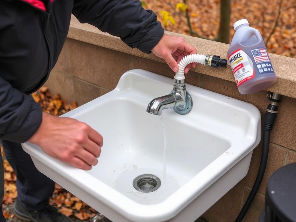 Winterizing an outdoor sink to prevent freezing damage
