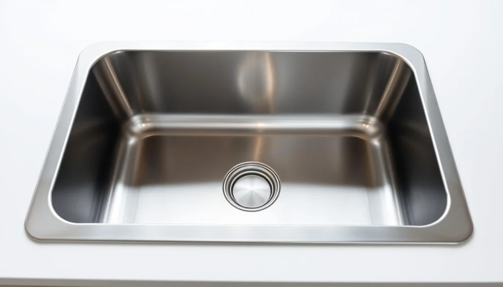 A detailed, well-lit photograph of a sleek, modern stainless steel kitchen sink set against a clean, minimalist white countertop background. The sink has a rectangular basin with gently curved corners, showcasing its generous depth and ample size to accommodate large pots and pans. Soft, directional lighting illuminates the sink's durable, reflective surface, highlighting its high-quality construction and elegant design. The overall composition emphasizes the sink's practical dimensions and visually communicates its suitability for an outdoor kitchen setting. A detailed, well-lit photograph of a sleek, modern stainless steel kitchen sink set against a clean, minimalist white countertop background. The sink has a rectangular basin with gently curved corners, showcasing its generous depth and ample size to accommodate large pots and pans. Soft, directional lighting illuminates the sink's durable, reflective surface, highlighting its high-quality construction and elegant design. The overall composition emphasizes the sink's practical dimensions and visually communicates its suitability for an outdoor kitchen setting.
