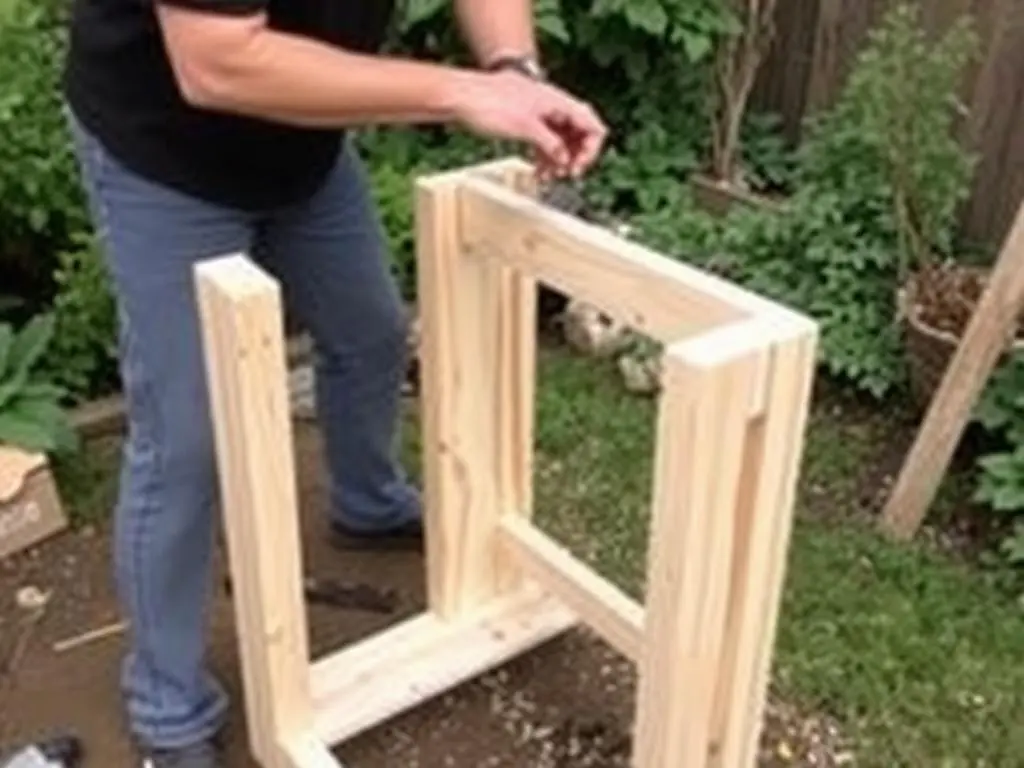 Assembling a stand for an outdoor spigot sink Assembling a stand for an outdoor spigot sink