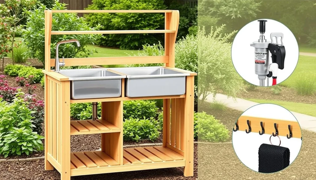 Best Choice Products Outdoor Garden Potting Bench with Sink Best Choice Products Outdoor Garden Potting Bench with Sink