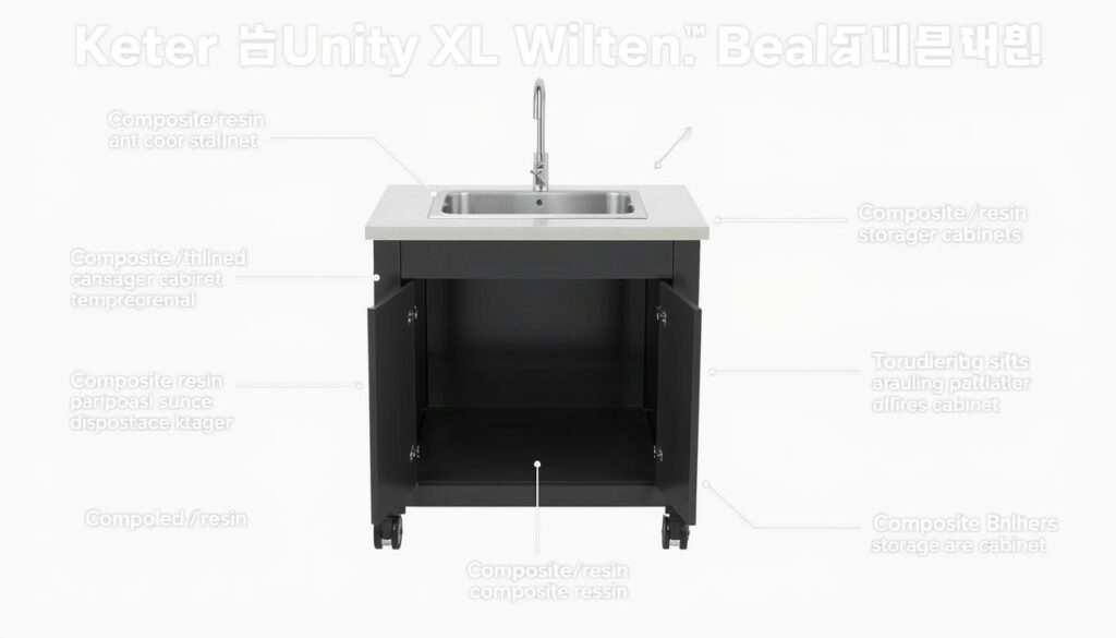 Keter Unity XL Portable Outdoor Table and Prep Station with Sink