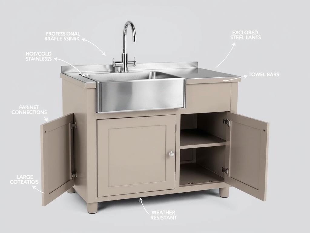 ProWash Deluxe Outdoor Utility Center with cabinet storage