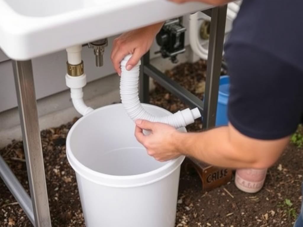Setting up drainage for an outdoor spigot sink