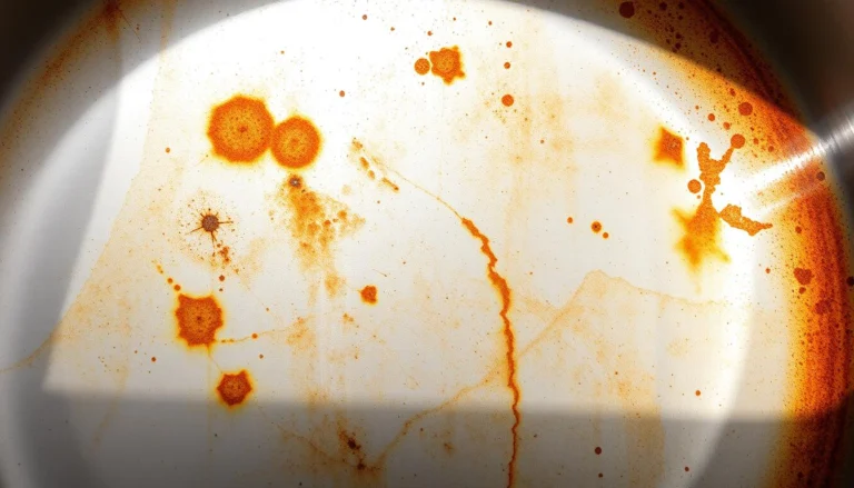 Stainless steel sink with rust spots that need to be removed