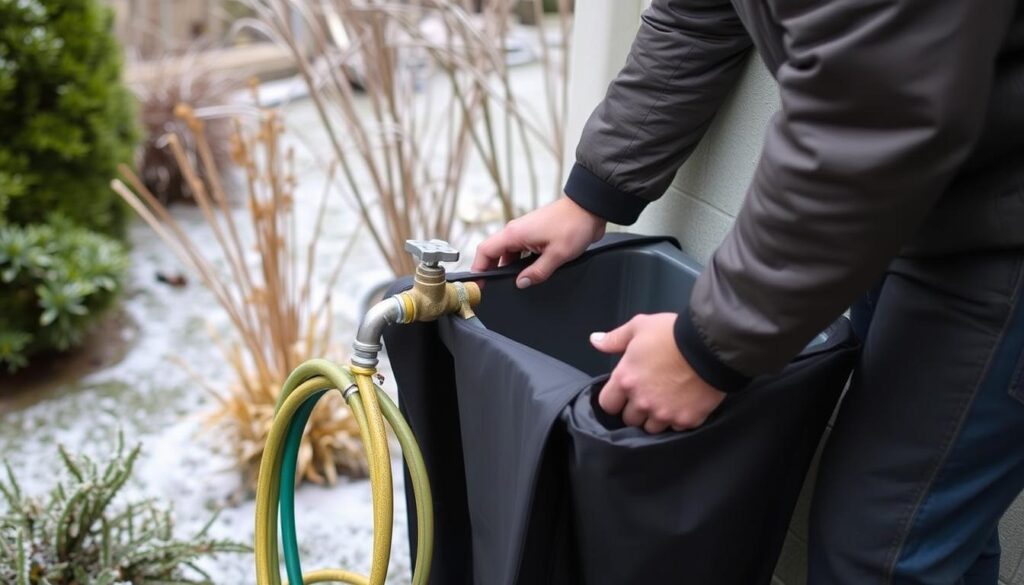 Winterizing an outdoor spigot sink