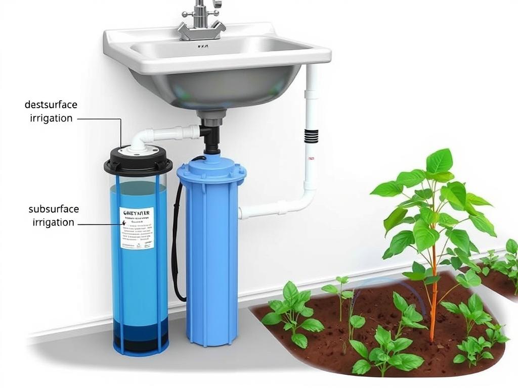 Greywater recycling system for outdoor sink watering plants