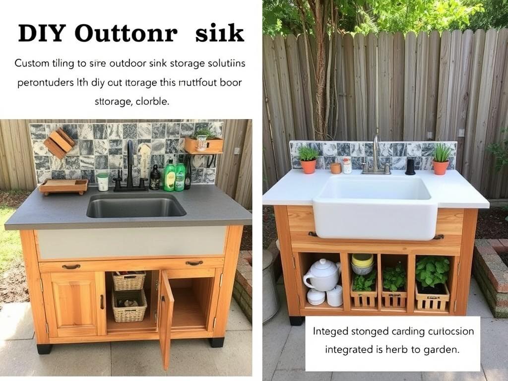 Highly customized DIY outdoor sink with unique features