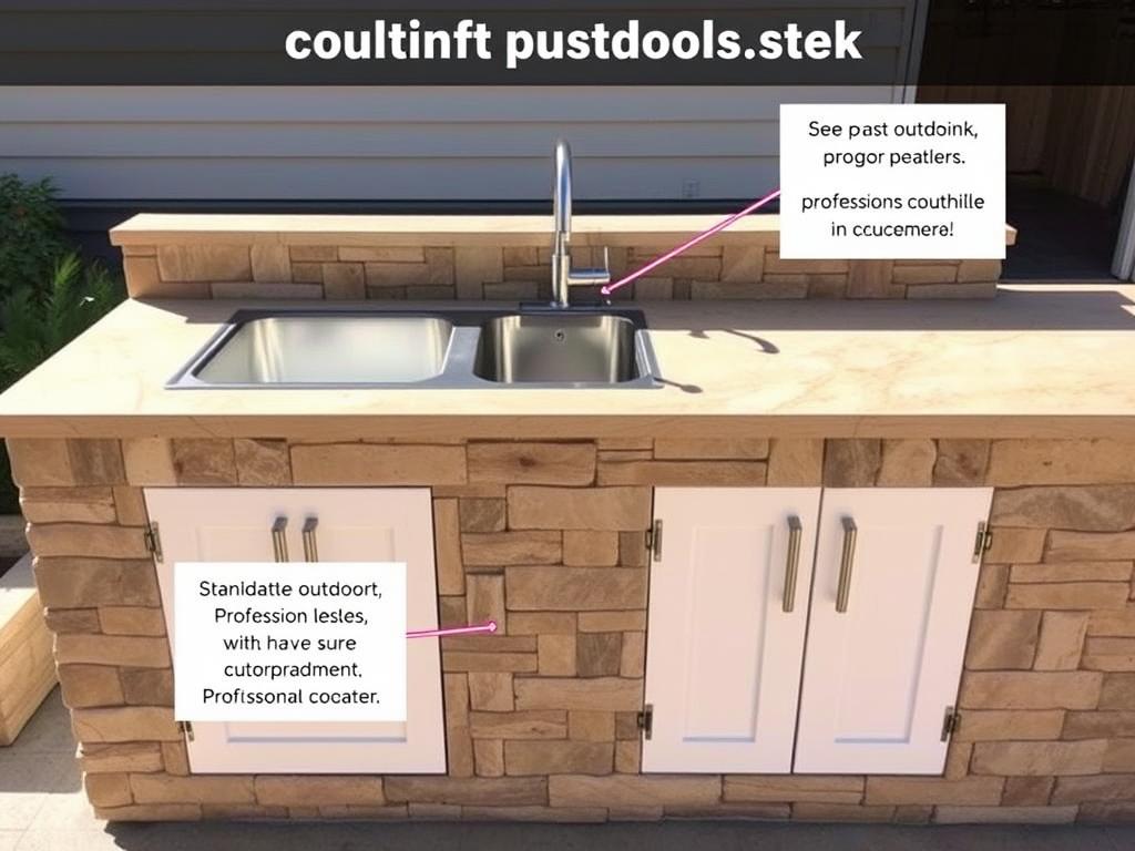 Pre-built outdoor sink with limited customization options