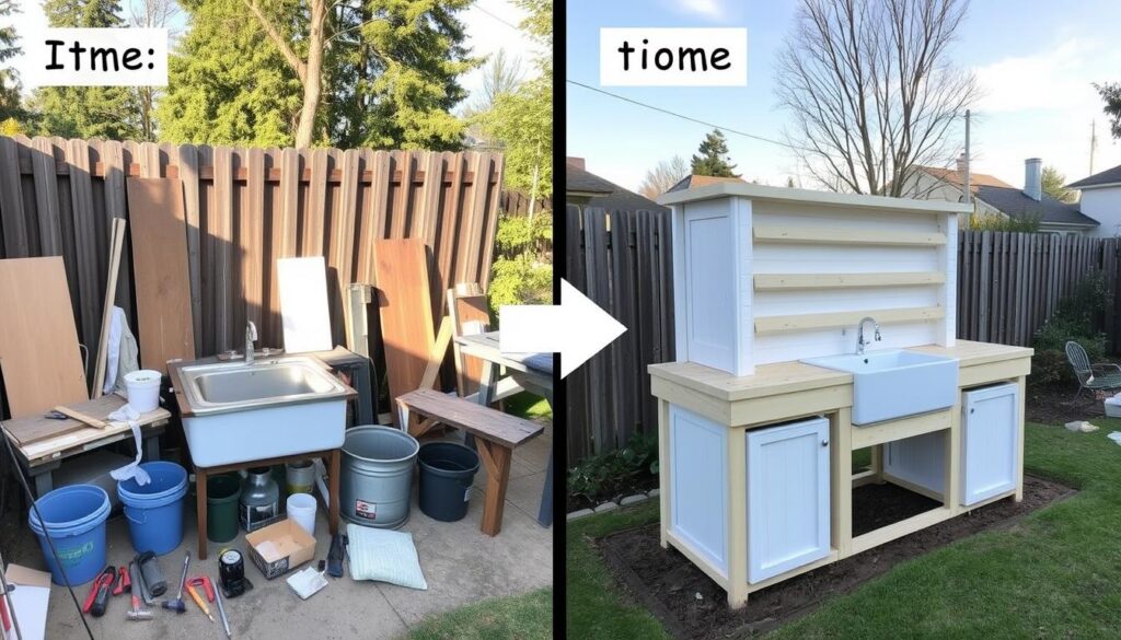 Time comparison between DIY and pre-built outdoor sink installation