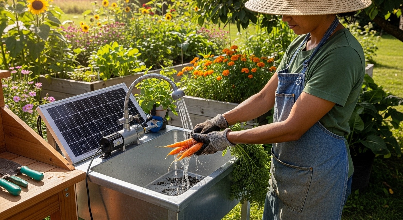 solar powered outdoor sink