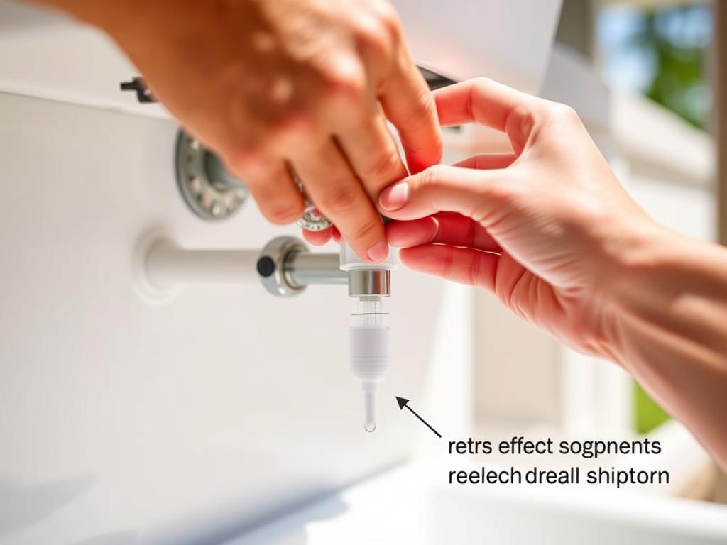 Attaching soap container to installed dispenser under outdoor sink