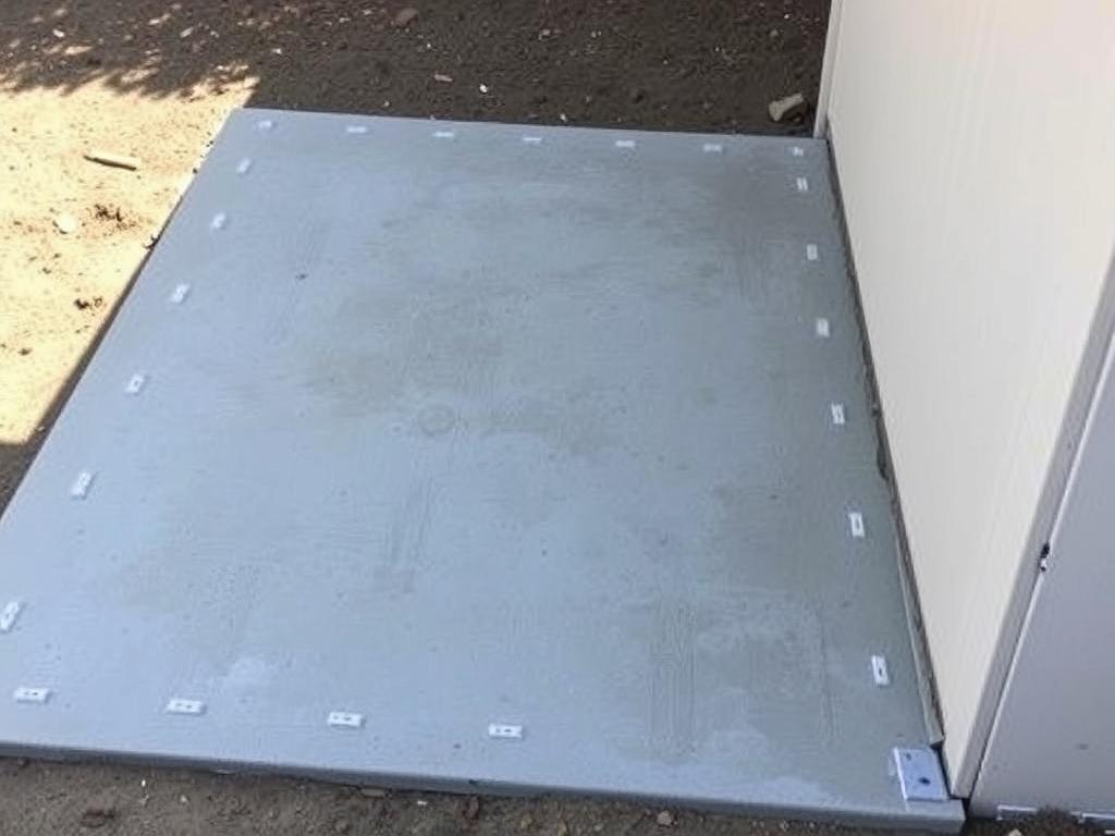 Concrete pad foundation for outdoor pet sink installation