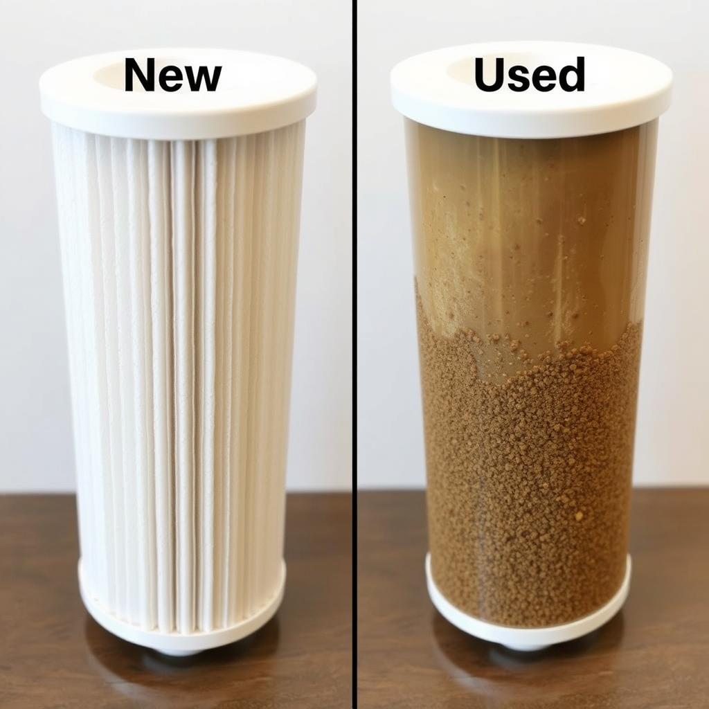 Dirty vs clean sediment filter comparison