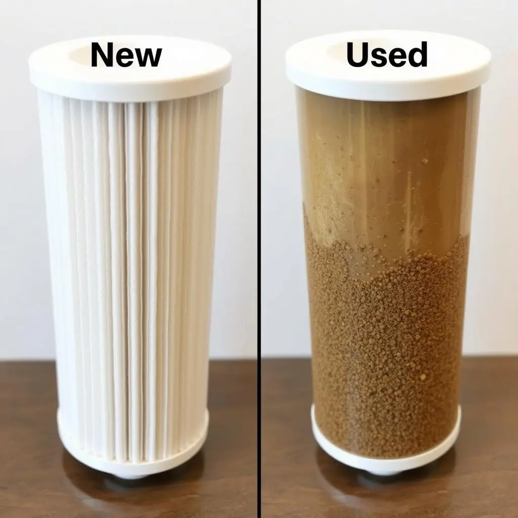 Dirty vs clean sediment filter comparison Dirty vs clean sediment filter comparison