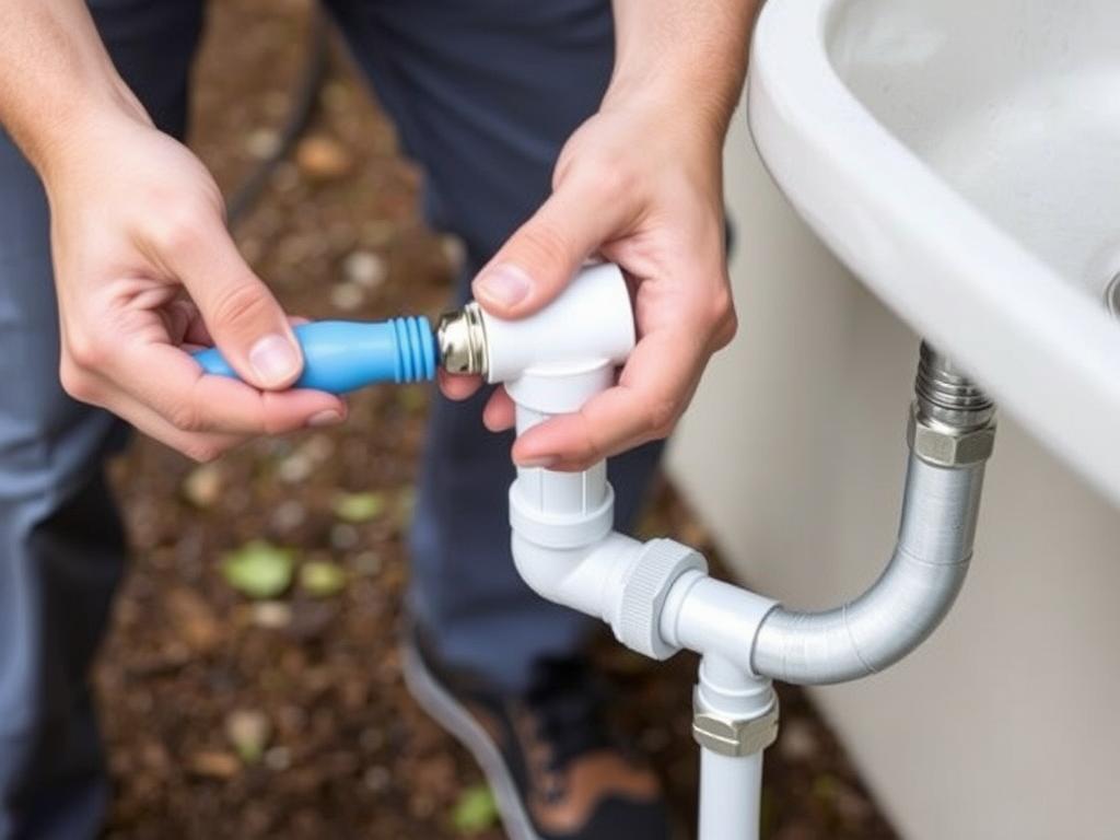 Installing inline filter on garden hose for outdoor sink