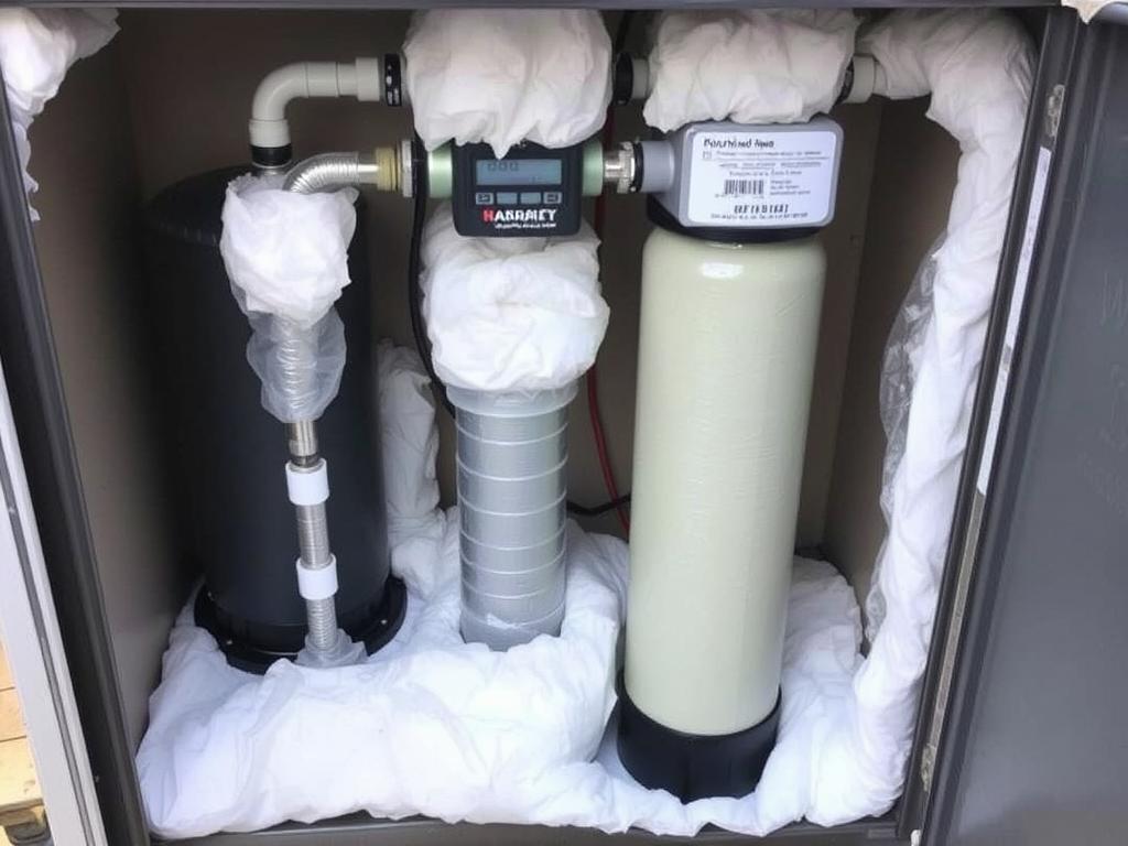 Insulated water filter system for cold climate installation