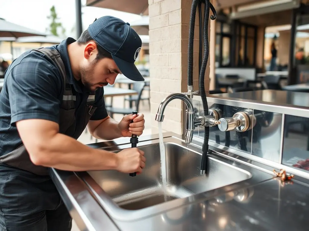 Maintenance of a commercial-grade outdoor sink for restaurants Maintenance of a commercial-grade outdoor sink for restaurants