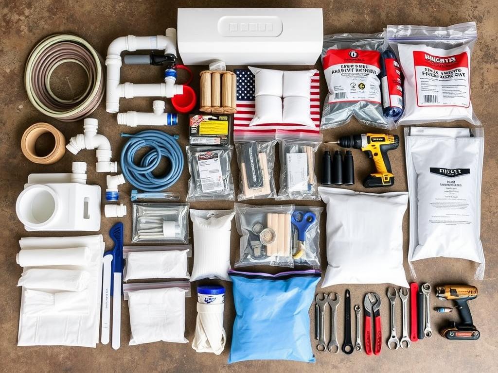 Materials and tools for DIY pet sink project