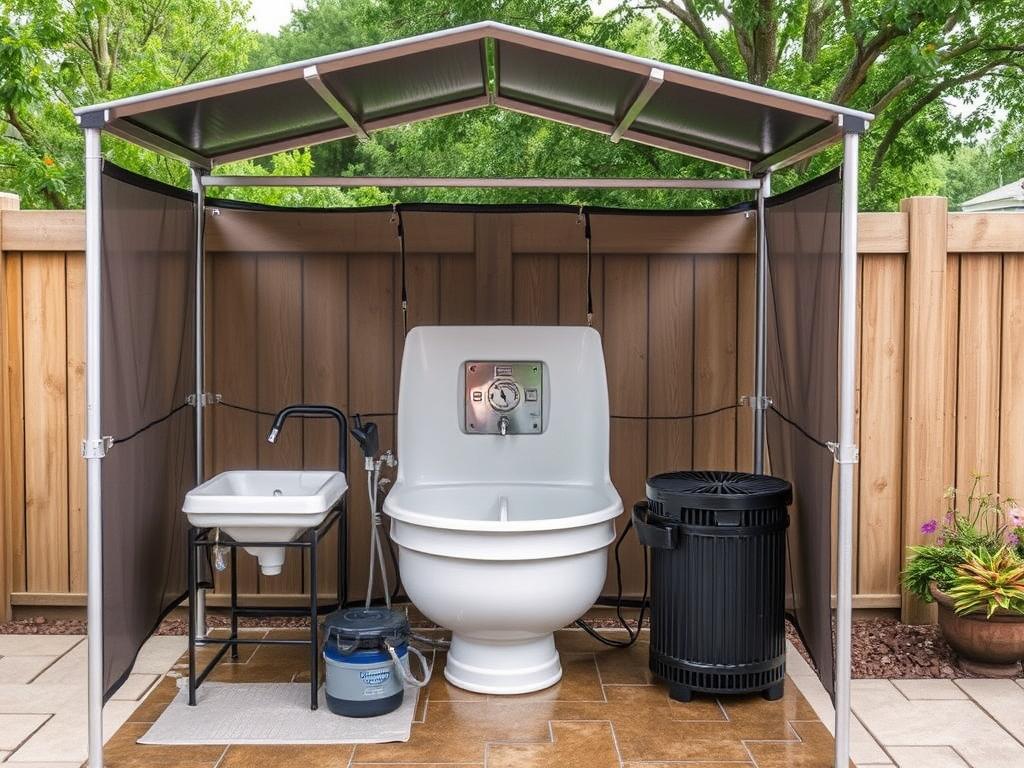 Outdoor pet washing station with weather protection features