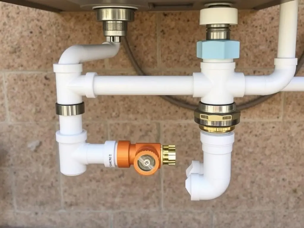 Plumbing connections for outdoor pet washing station Plumbing connections for outdoor pet washing station