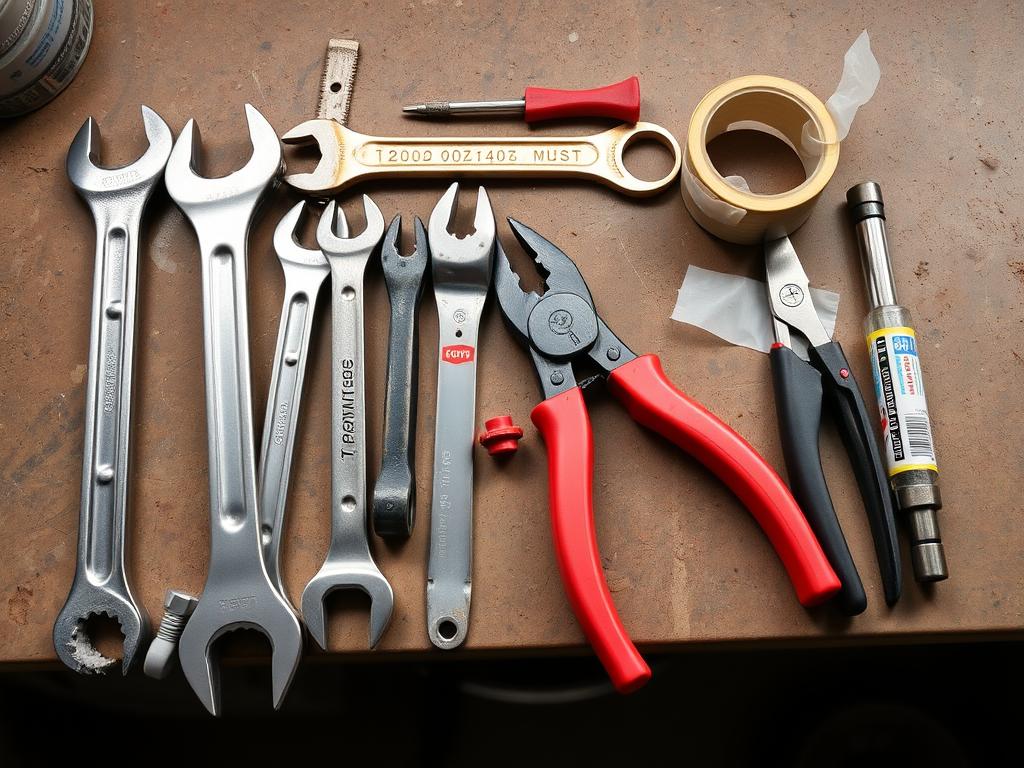 Proper arrangement of plumbing tools for safe installation